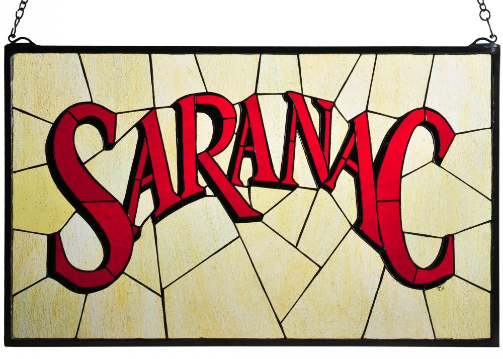 28"W X 17"H Saranac Stained Glass Window