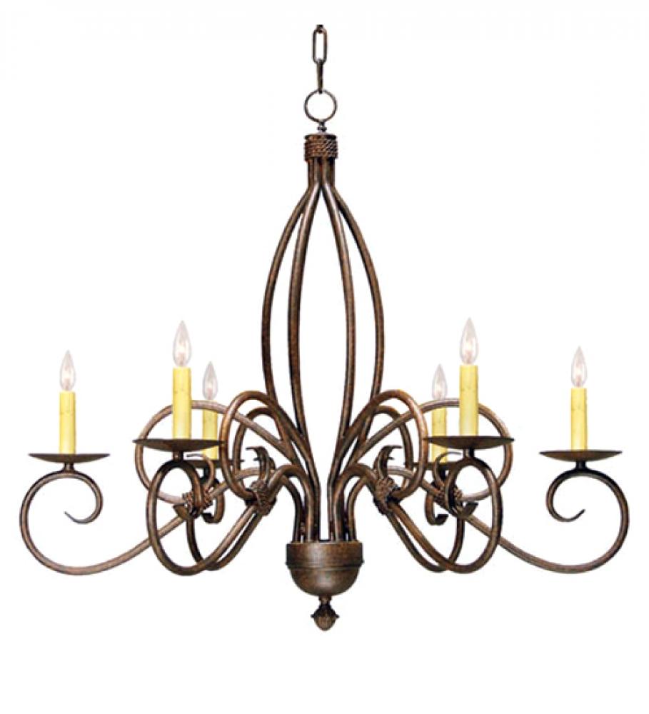 28" Wide Squire 6 Light Chandelier