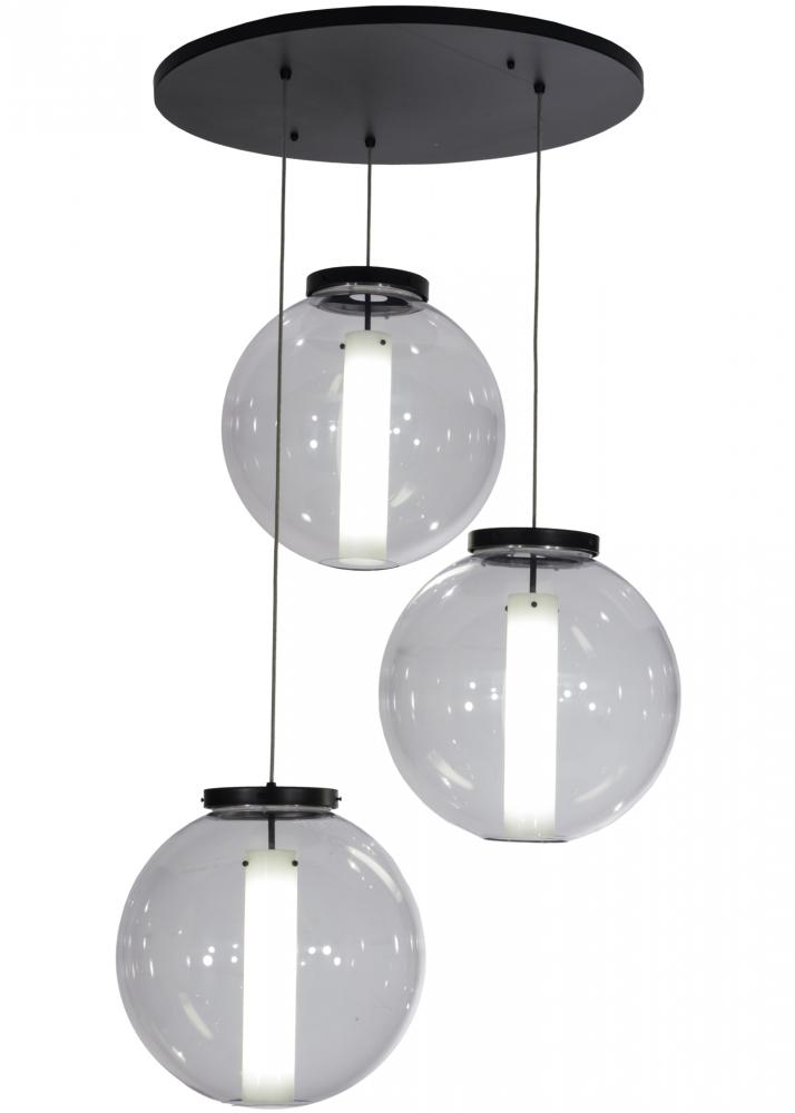 34"W Bola Cilindro 3 LT Cascading Pendant