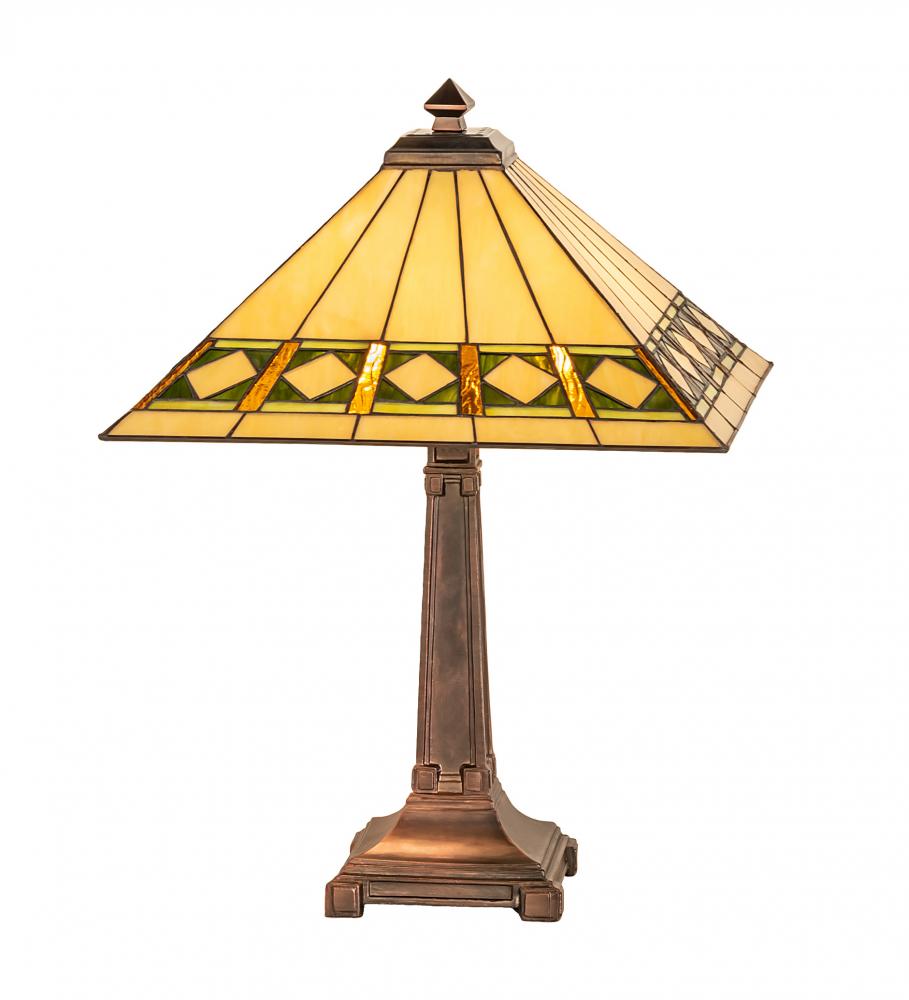 24" High Diamond Band Mission Table Lamp