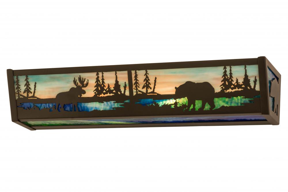 24"W Moose & Black Bear Vanity Light