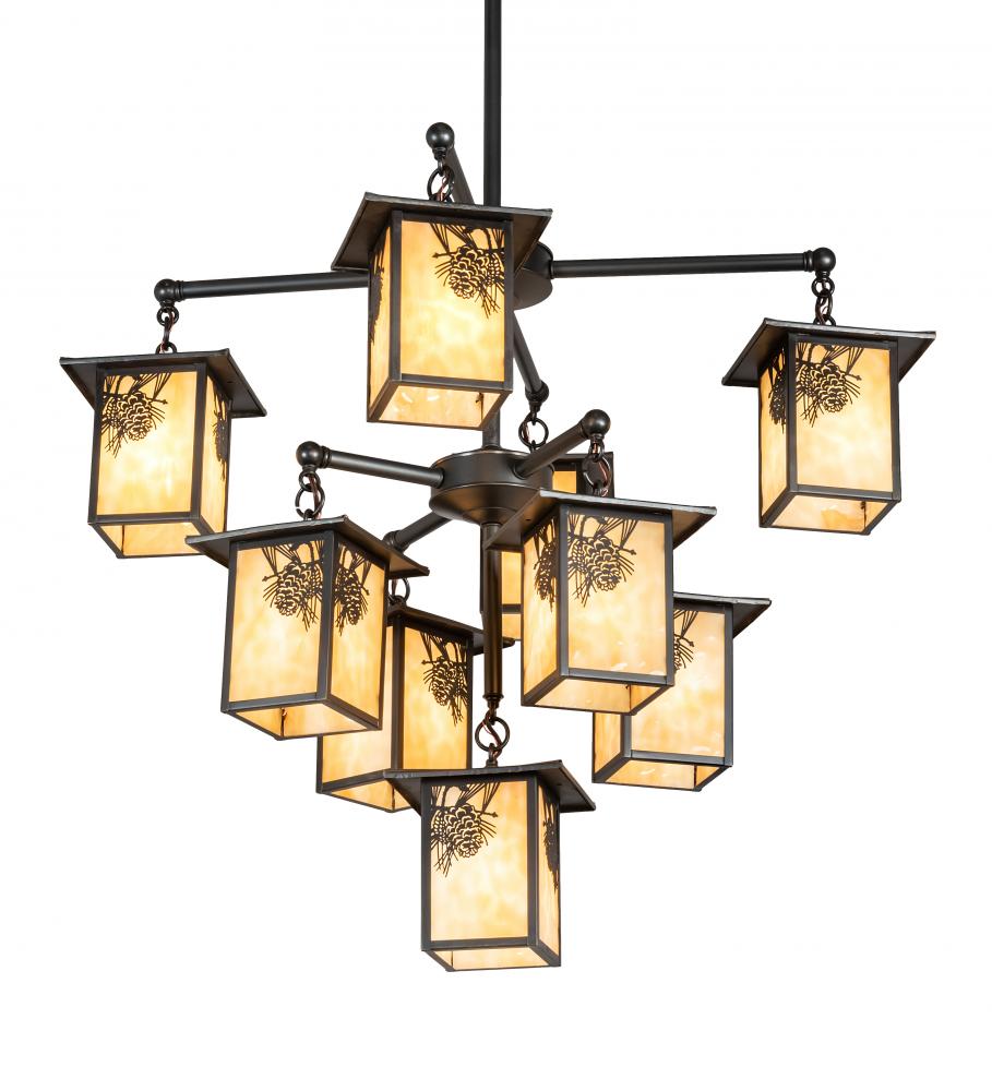 34" Wide Seneca Winter Pine 9 Light Chandelier