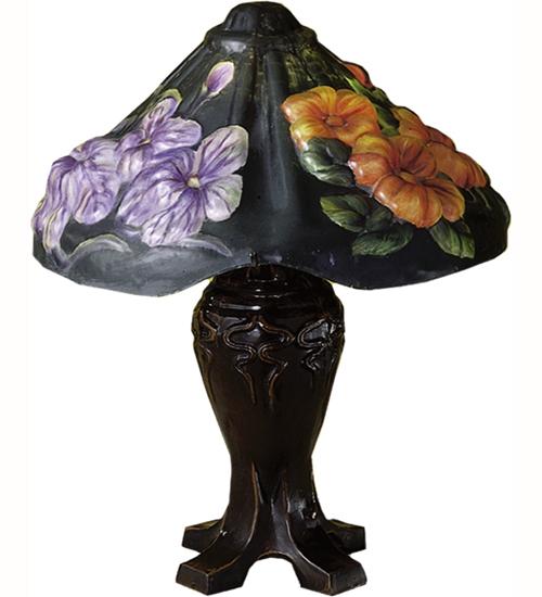 19"H Puffy Iris Blossom Table Lamp