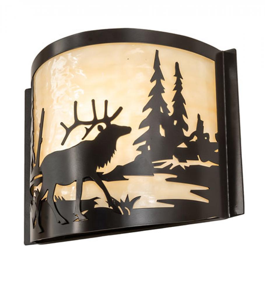 12" Wide Elk at Lake Wall Sconce