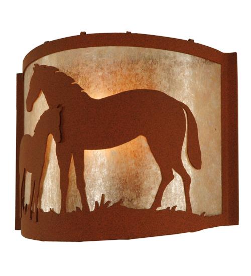 12"W Mare & Foal Wall Sconce