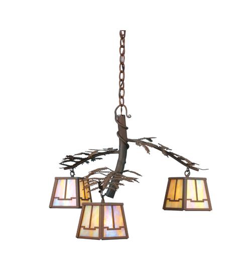 28" Wide Pine Branch Valley View 3 Light Chandelier