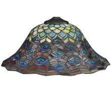 Meyda Blue 10674 - 16" Wide Tiffany Peacock Feather Shade