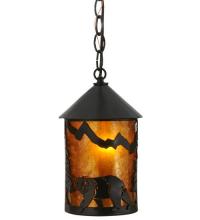 Meyda Blue 112953 - 6" Wide Lone Bear Northwoods Mini Pendant