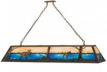 Meyda Blue 162207 - 72"L Moose at Lake Oblong Pendant