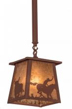 Meyda Blue 169618 - 7"Sq Cowboy & Steer Pendant