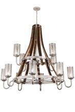 Meyda Blue 187997 - 60"W Barrel Stave Winter Maple 12 LT Two Tier Chandelier