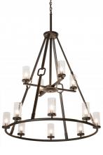 Meyda Blue 189559 - 38"W Loxley Hugo 12 LT Chandelier