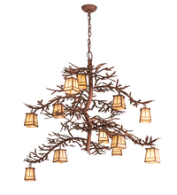 Meyda Blue 198769 - 48" Wide Pine Branch Valley View 12 Light Chandelier