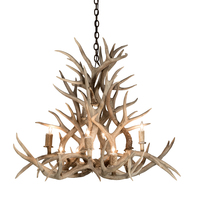 Meyda Blue 200465 - 38" Wide Antlers Mule Deer 8 Light Chandelier