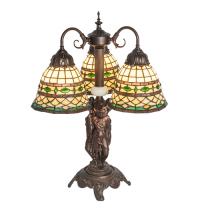 Meyda Blue 245484 - 23" High Tiffany Roman 3 Light Table Lamp