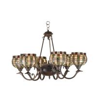 Meyda Blue 27404 - 32"W Jeweled Basket 6 LT Chandelier