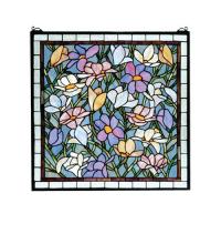 Meyda Blue 66278 - 22"W X 22"H Sugar Magnolia Stained Glass Window