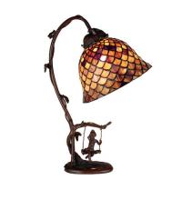 Meyda Blue 74046 - 15"H Tiffany Fishscale Accent Lamp