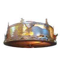 Meyda Blue 77902 - 18.5" Wide Moose at Dusk Flushmount