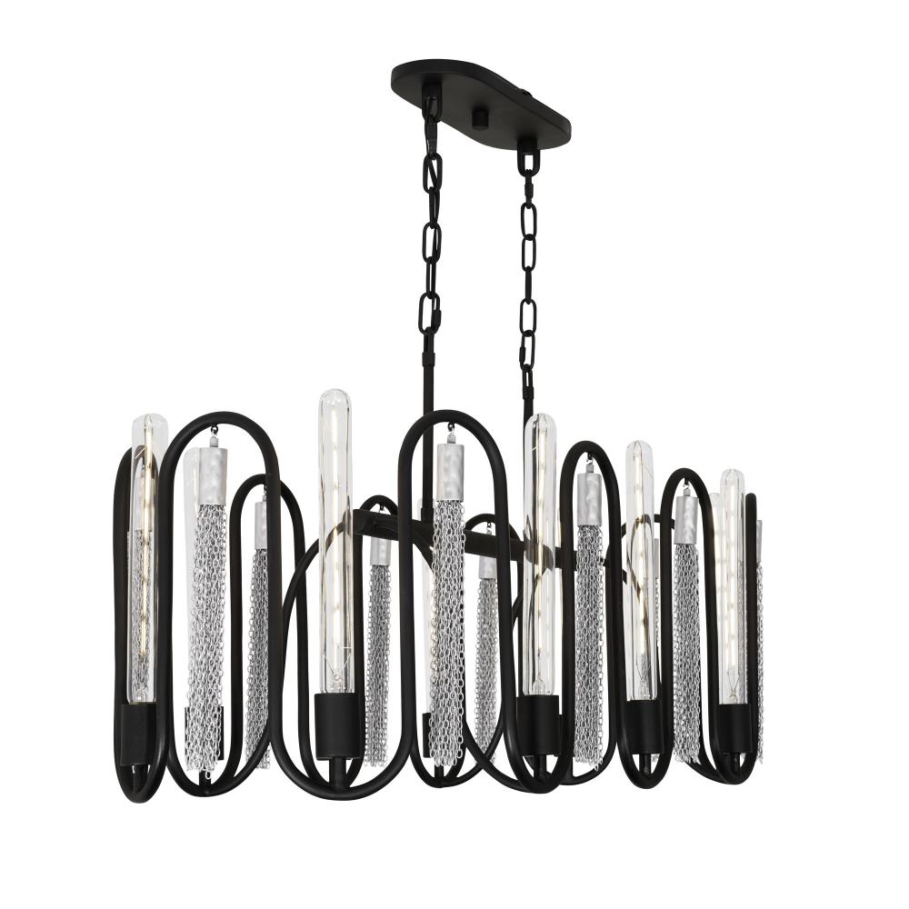 Darden 10-Lt Linear Pendant - Matte Black/Painted Chrome