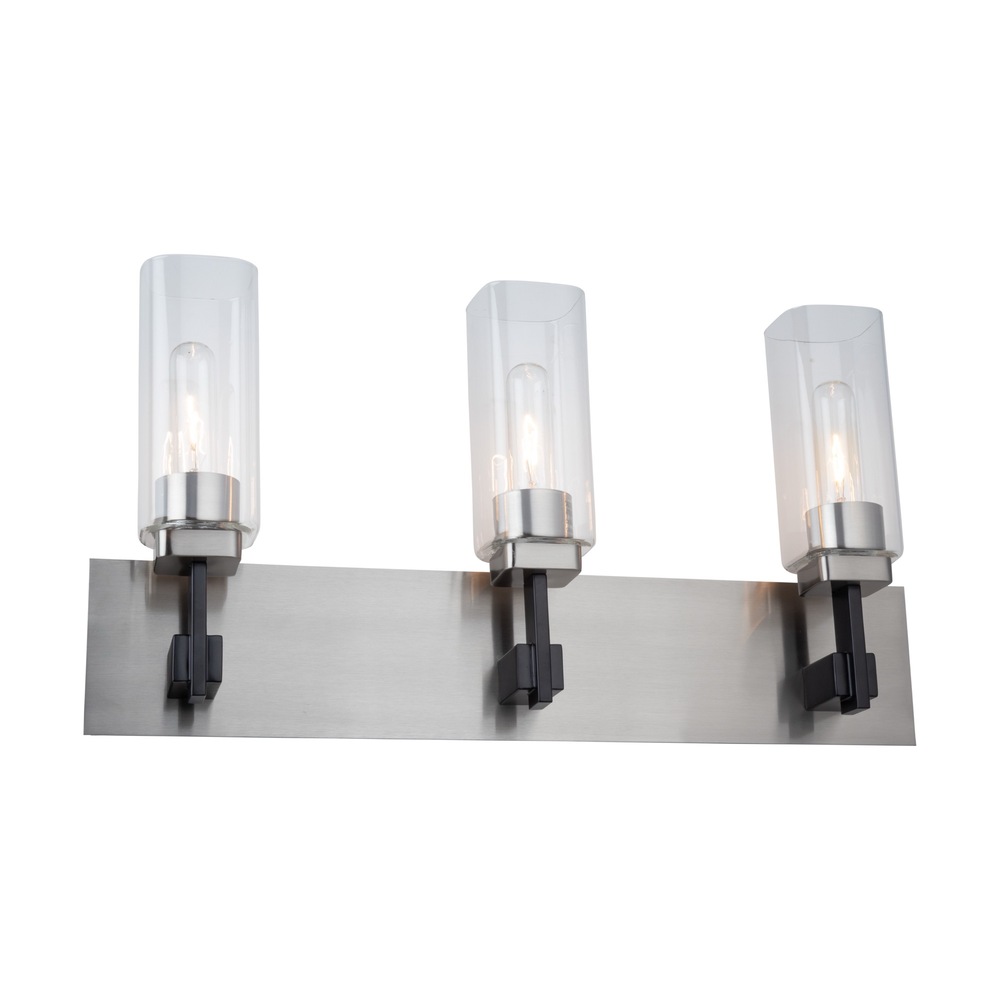 Arlington Collection 3-Light Bathroom Vanity Fixture Satin Nickel