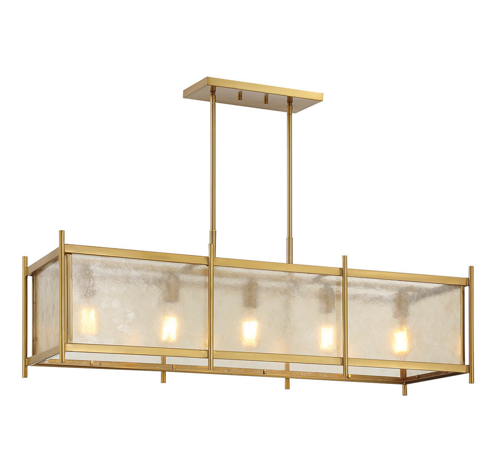 Jacobs 5-Light Linear Chandelier in Warm Brass