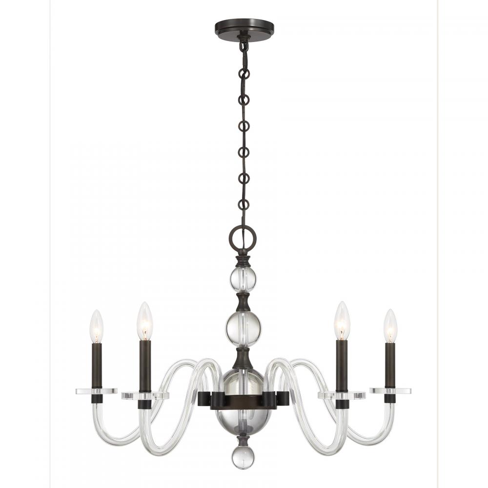 Aragon 5-Light Chandelier in Mediterranean Bronze