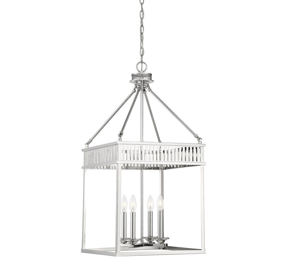 William 4-Light Pendant in Polished Nickel