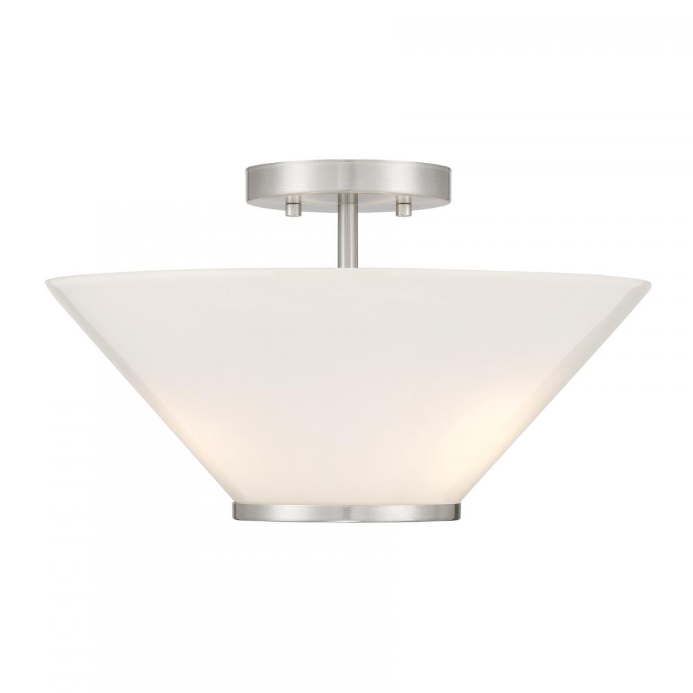 Blair 3-Light Convertible Semi-Flush or Pendant in Satin Nickel