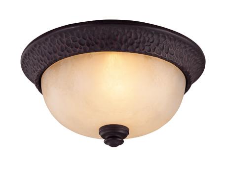 One Light Slate Finish Bowl Flush Mount