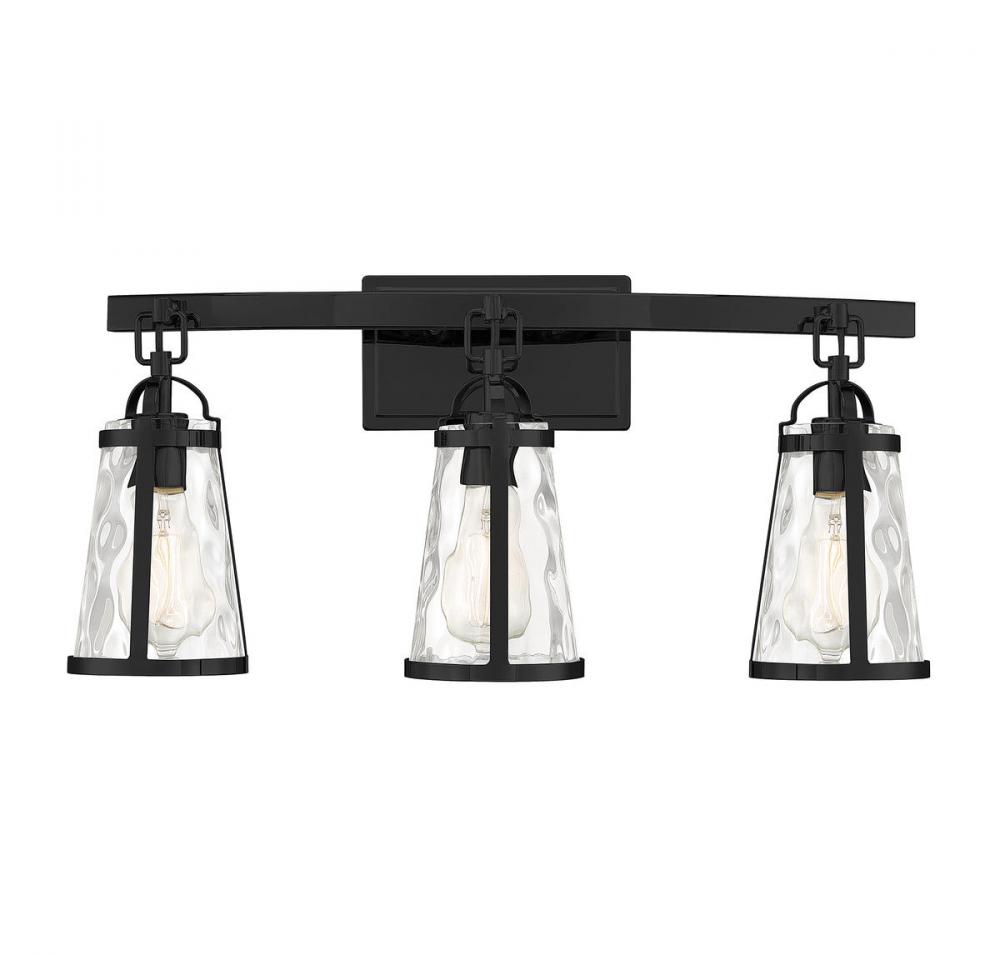 Albany 3-Light Bathroom Vanity Light in Black