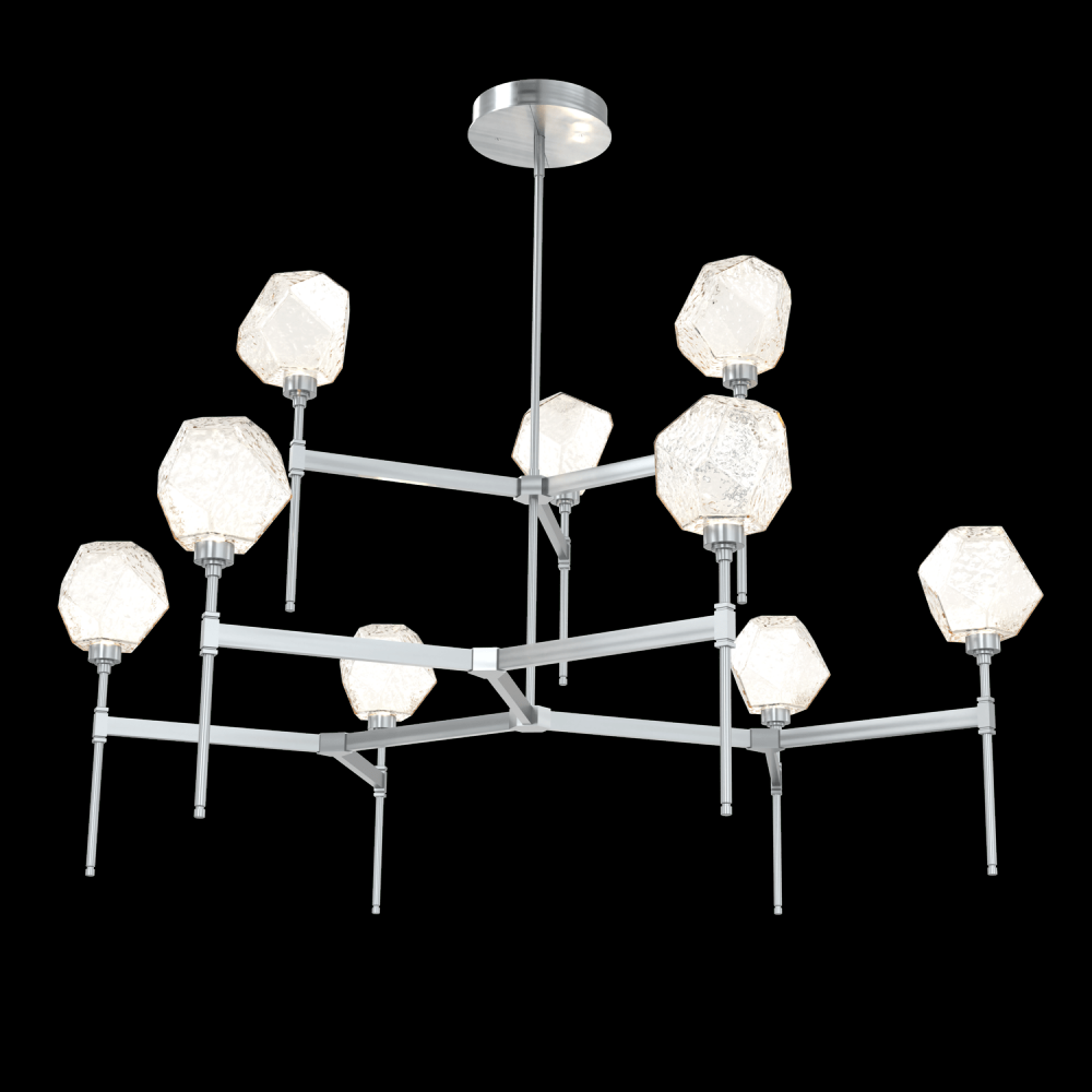 Gem Round Chandelier-55-Satin Nickel