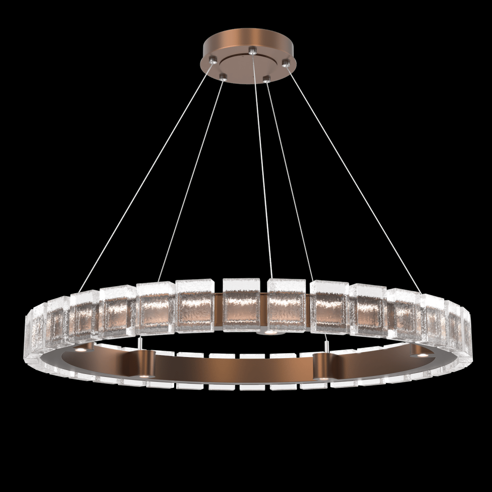 Tessera 38in Ring-Burnished Bronze-Pavé Cast Glass