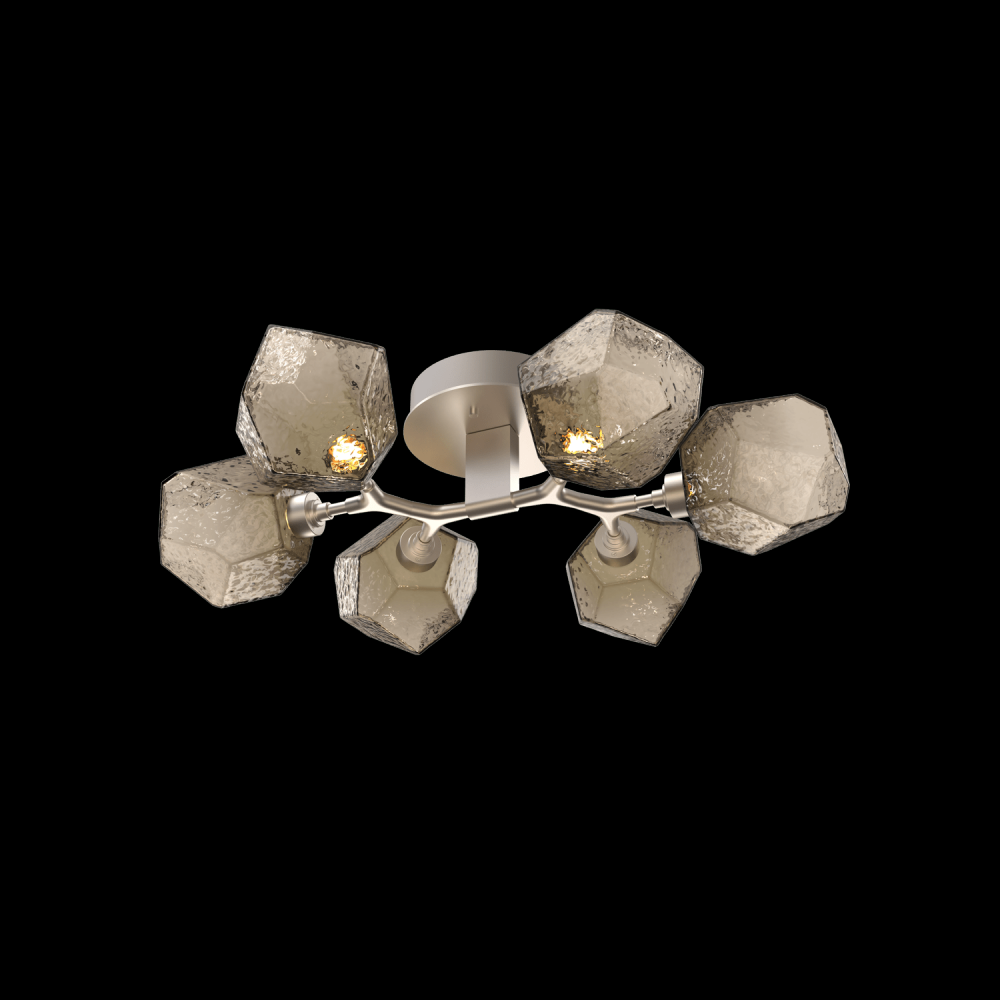 Gem 6-Light Flush Mount-Metallic Beige Silver