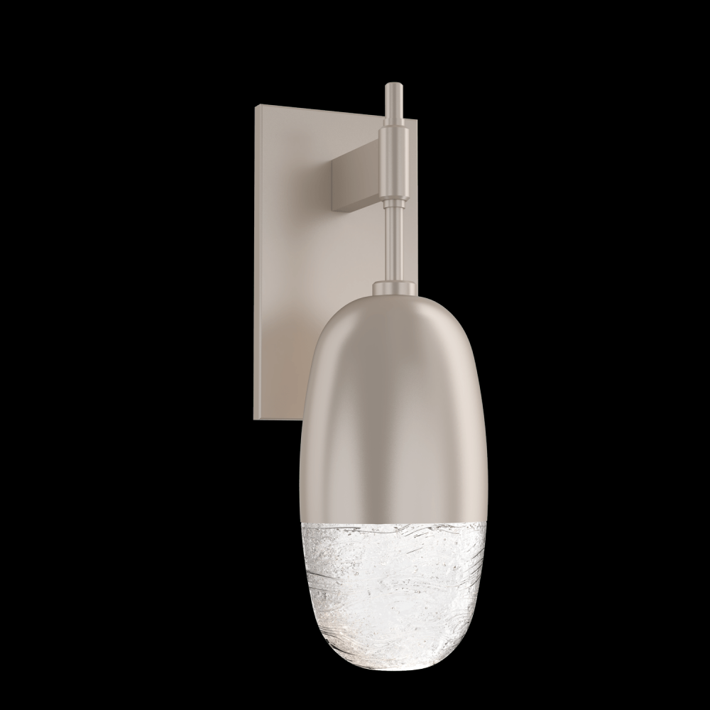 Pebble Sconce-Satin Nickel-Pebble Clear