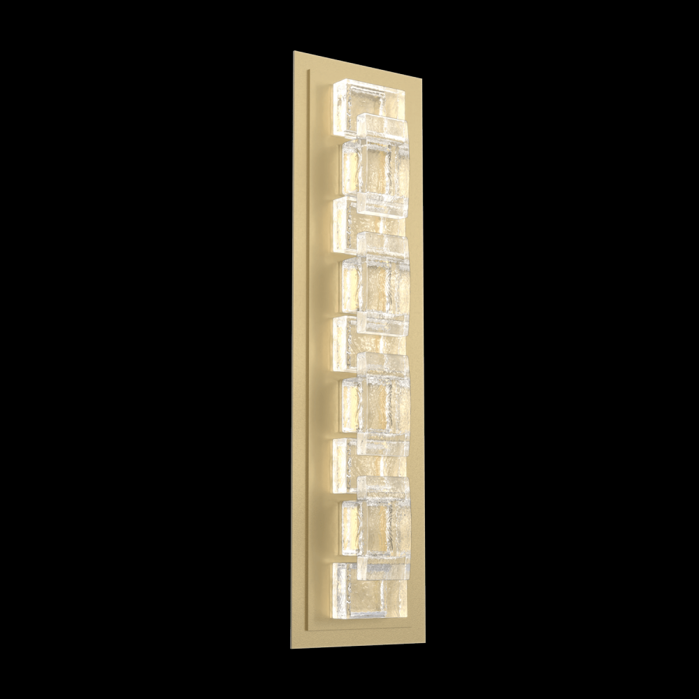 Tessera Sconce (M)-Gilded Brass-Tetro Cast Glass