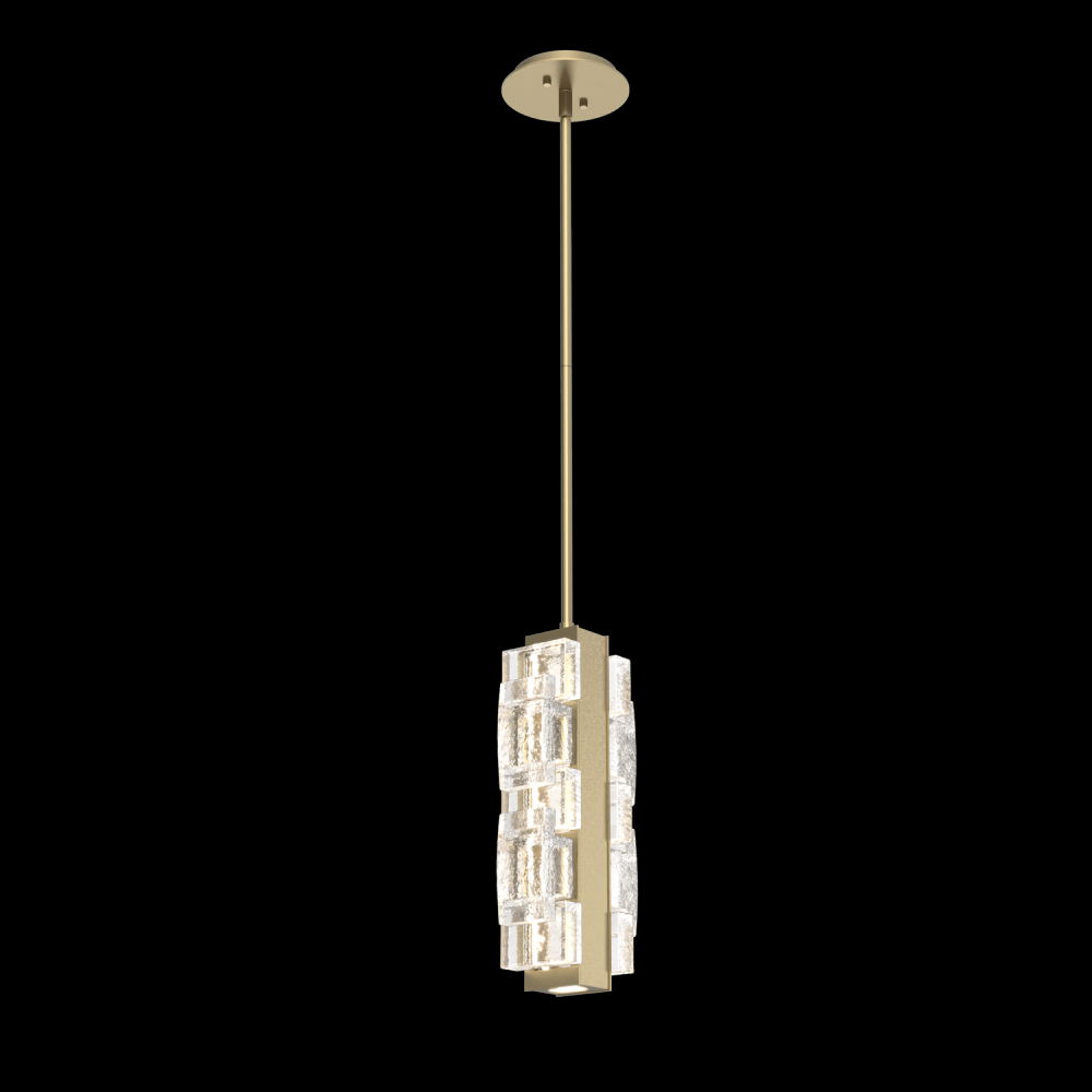 Tessera Pendant-Gilded Brass-Tetro Cast Glass