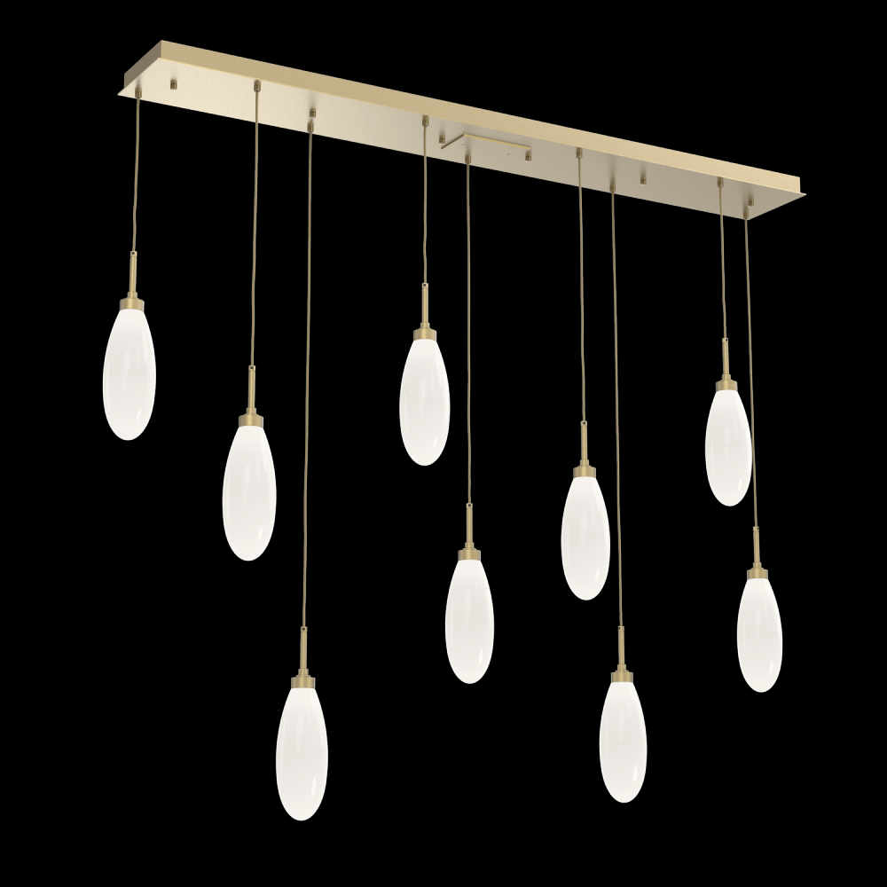 Fiori Linear Multi-Port 09 Pc.-Gilded Brass