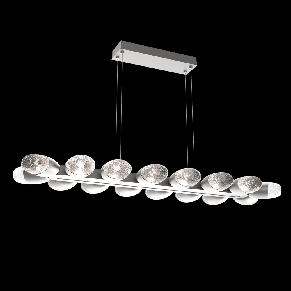 Pebble Linear Suspension 48" Small Glass-Oil Rubbed Bronze-Pebble Clear