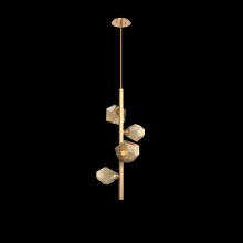 Hammerton CHB0039-T4-NB-B-001-L3 - Gem 4pc Twisted Vine-Novel Brass-Bronze Blown Glass-Threaded Rod Suspension-LED 3000K