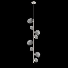 Hammerton CHB0039-T8-BS-S-001-L3 - Gem 8pc Twisted Vine-Beige Silver-Smoke Blown Glass-Threaded Rod Suspension-LED 3000K