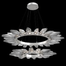 Hammerton CHB0050-2T-BS-CS-CA1-L3 - Rock Crystal Radial Ring Two Tier - 42/56-Metallic Beige Silver