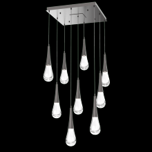 Hammerton CHB0078-09-GP-C-C01-L1 - Raindrop Square 9pc Multi-Pendant