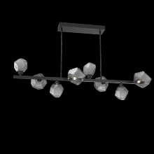 Hammerton PLB0039-T8-MB-S-001-L1 - Gem 8pc Twisted Branch-Matte Black-Smoke Blown Glass-Threaded Rod Suspension-LED 2700K