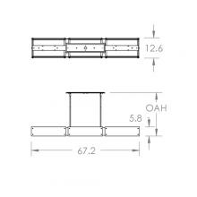 Hammerton PLB0044-67-MB-FG-001-E2 - Textured Glass Linear Suspension-67-Matte Black