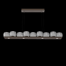 Hammerton PLB0091-0C-FB-S-CA1-L3 - Vessel 59-inch Platform Linear-Flat Bronze-Smoke Blown Glass-Stainless Cable-LED 3000K