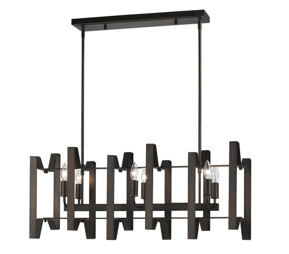 6 Light Linear Chandelier