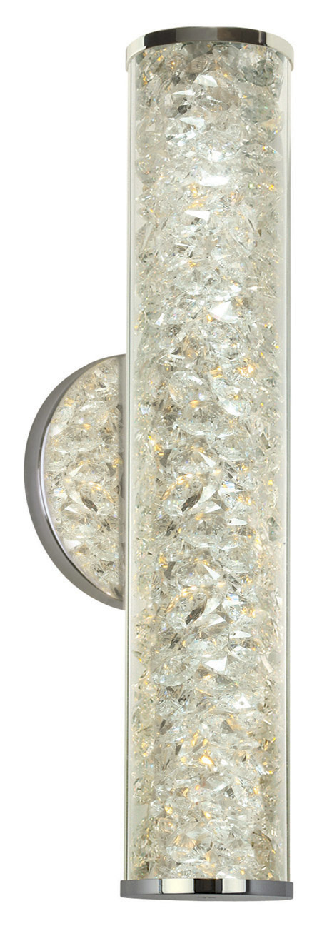 Wall Sconce Jazz Venti Crystal Violet Polished Chrome 5.9W Linear 3000K