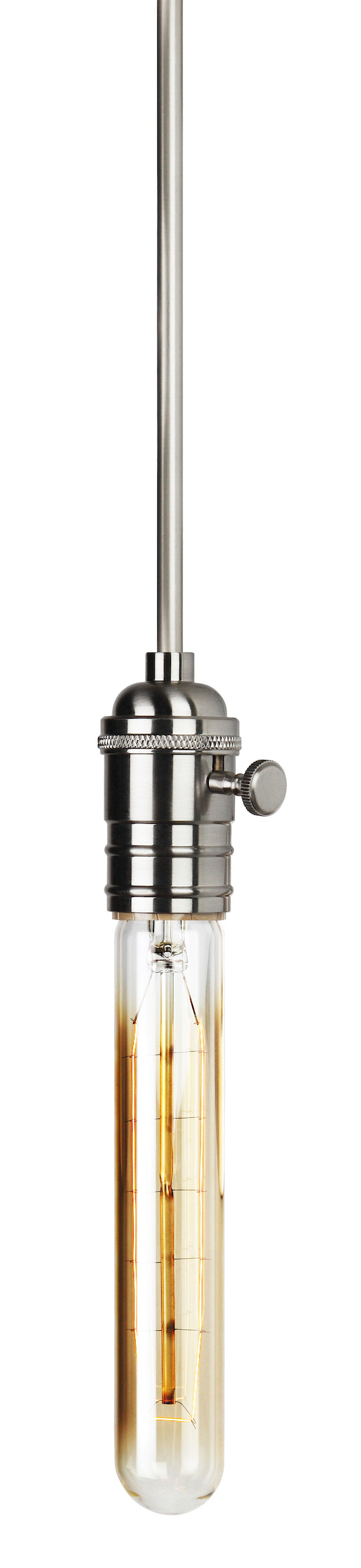 Pendant Retro Tubular Style Lamp Satin Nickel Medium Base Retro Tube 40W Monopoint Canopy