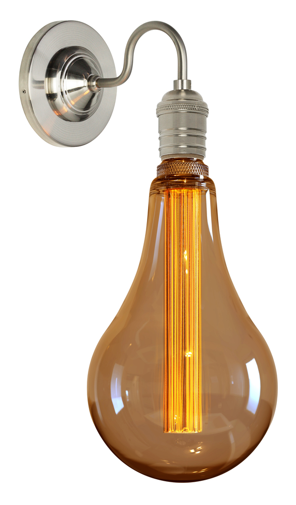 Wall Sconce Retro Satin Nickel E26 LED Amber S165 Bulb